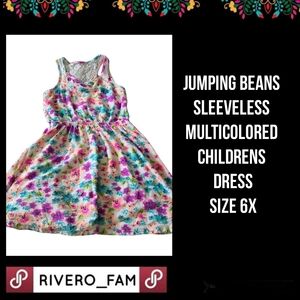 JUMPING BEANS |  SLEEVELESS MULTI-COLORED CHILDRENS DRESS | SIZE 6X